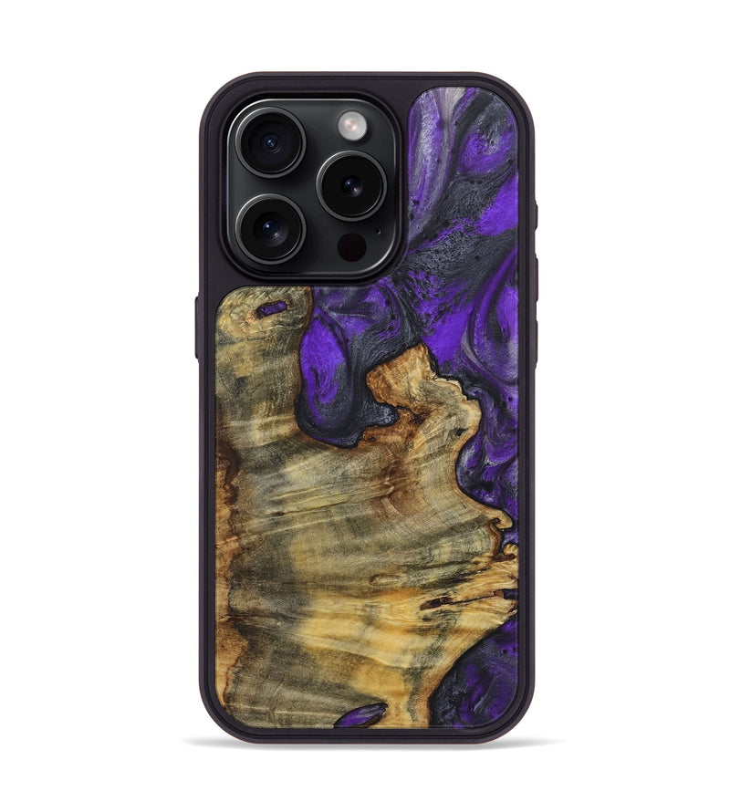 iPhone 15 Pro Wood+Resin Phone Case - Adonis (Purple, 722064)