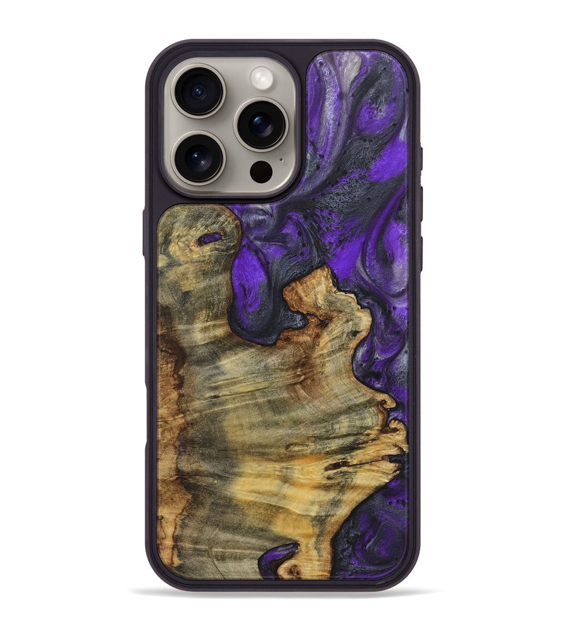 iPhone 16 Pro Max Wood+Resin Phone Case - Adonis (Purple, 722064)