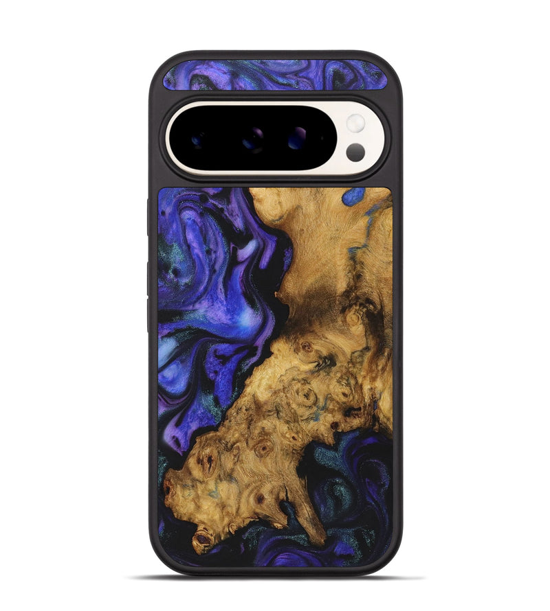 Pixel 9 Wood+Resin Phone Case - Flora (Purple, 722066)