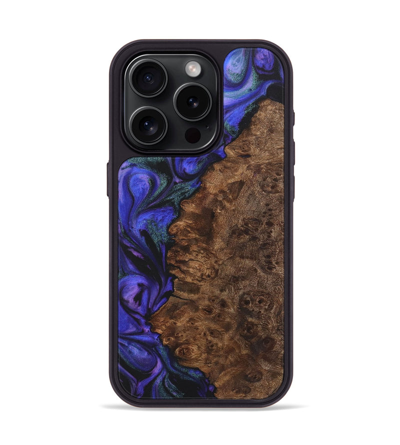 iPhone 15 Pro Wood+Resin Phone Case - Bret (Purple, 722068)