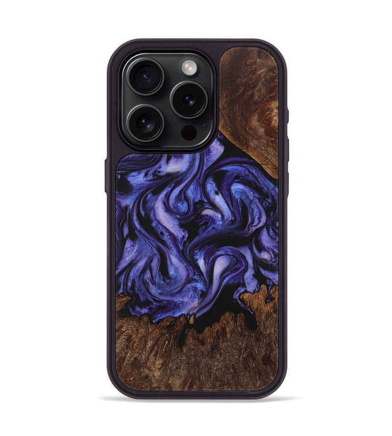 iPhone 15 Pro Wood+Resin Phone Case - Enrique (Purple, 722069)