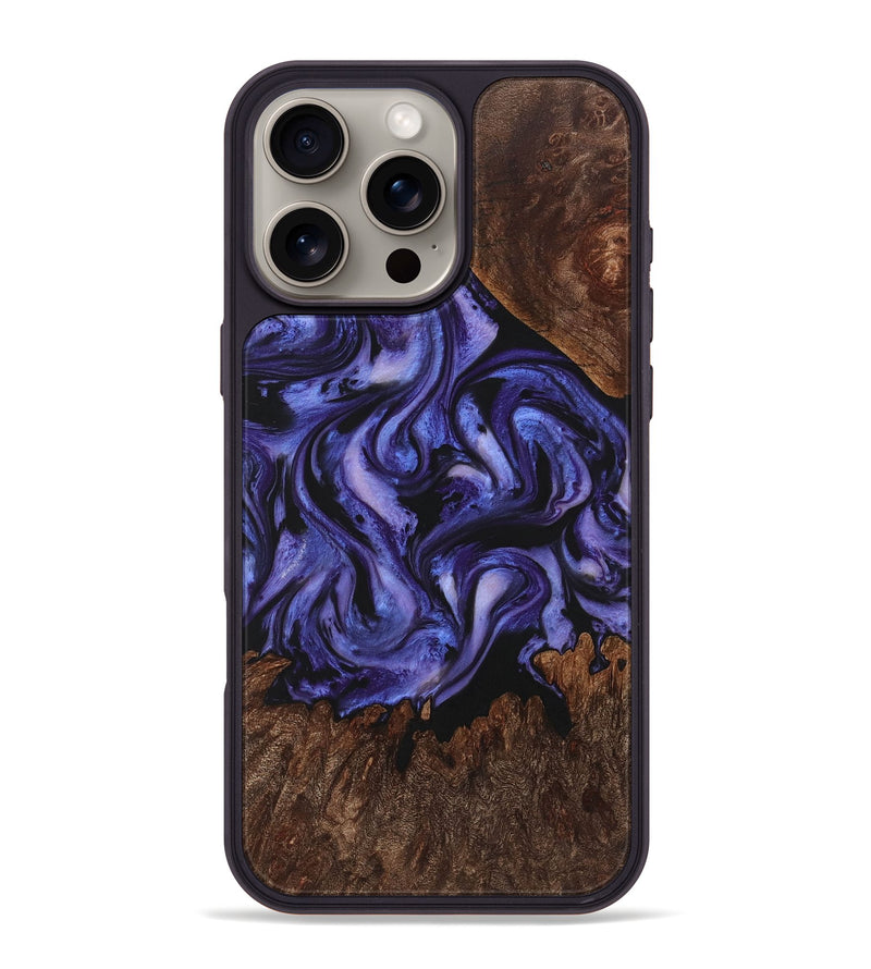 iPhone 16 Pro Max Wood+Resin Phone Case - Enrique (Purple, 722069)