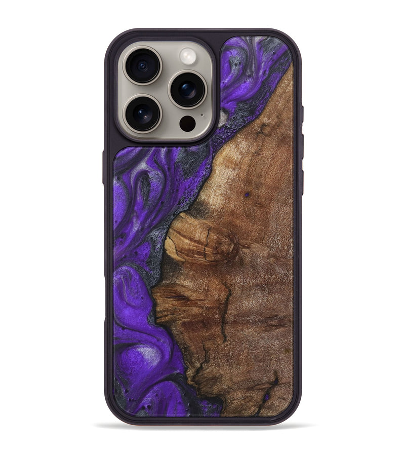 iPhone 16 Pro Max Wood+Resin Phone Case - Gretchen (Purple, 722070)