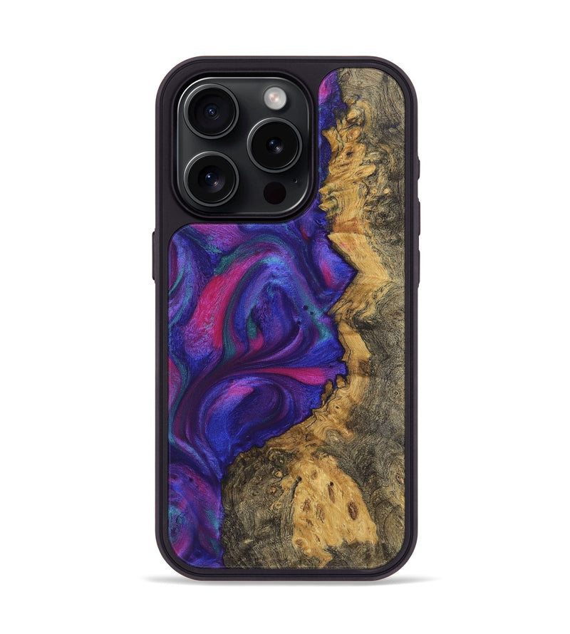 iPhone 15 Pro Wood+Resin Phone Case - Adele (Purple, 722071)