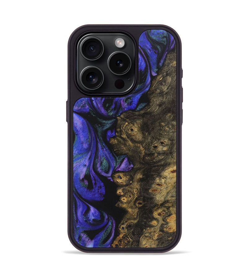 iPhone 15 Pro Wood+Resin Phone Case - Leland (Purple, 722072)