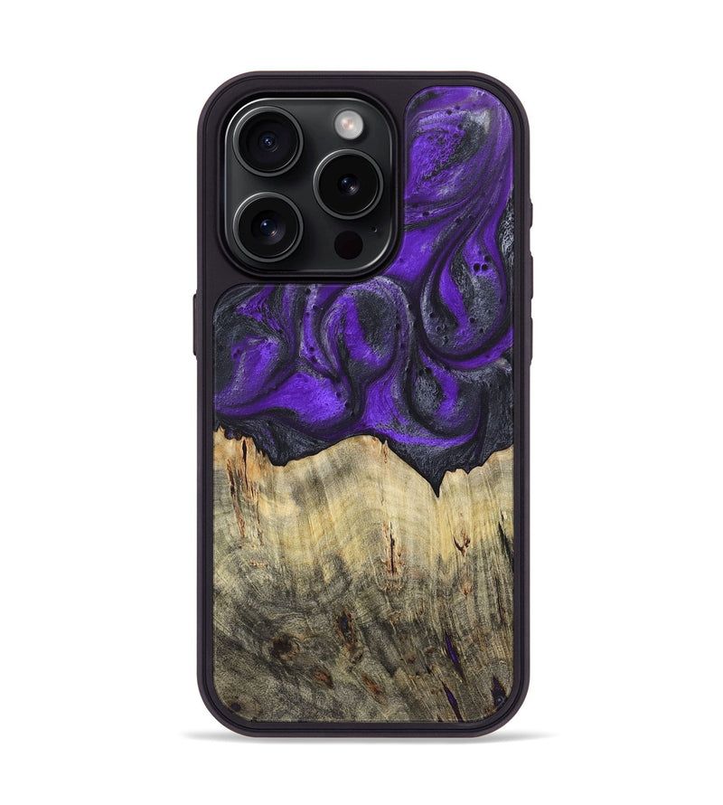 iPhone 15 Pro Wood+Resin Phone Case - Anna (Purple, 722076)