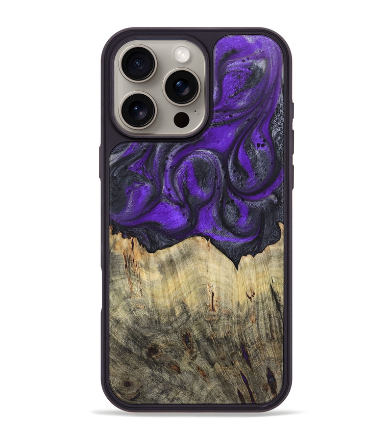 iPhone 16 Pro Max Wood+Resin Phone Case - Anna (Purple, 722076)