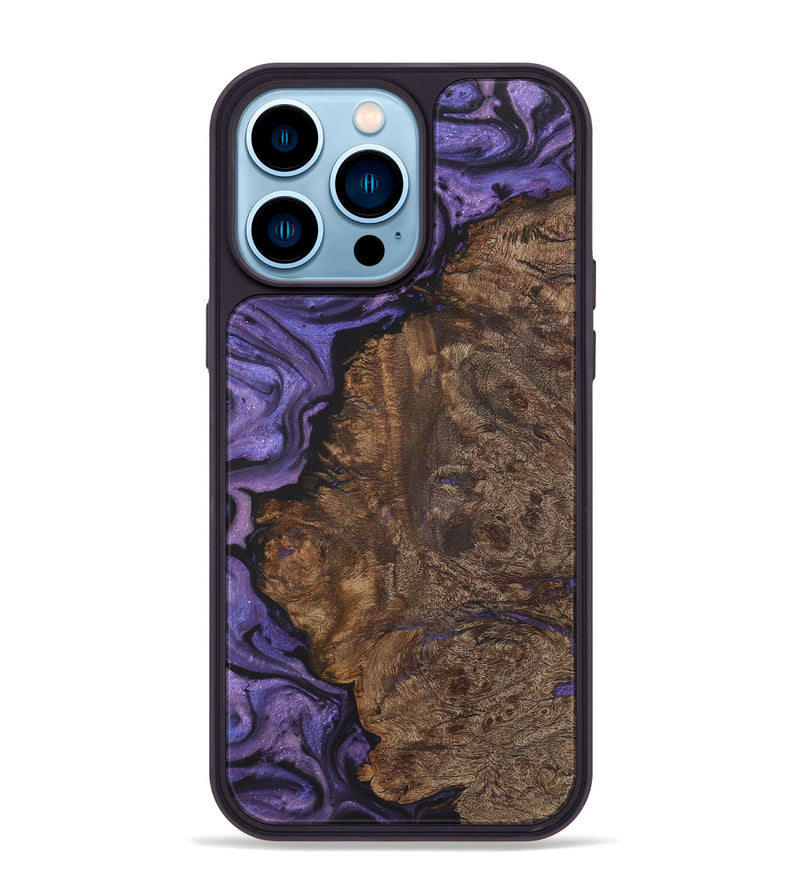 iPhone 14 Pro Max Wood+Resin Phone Case - Sawyer (Purple, 722077)