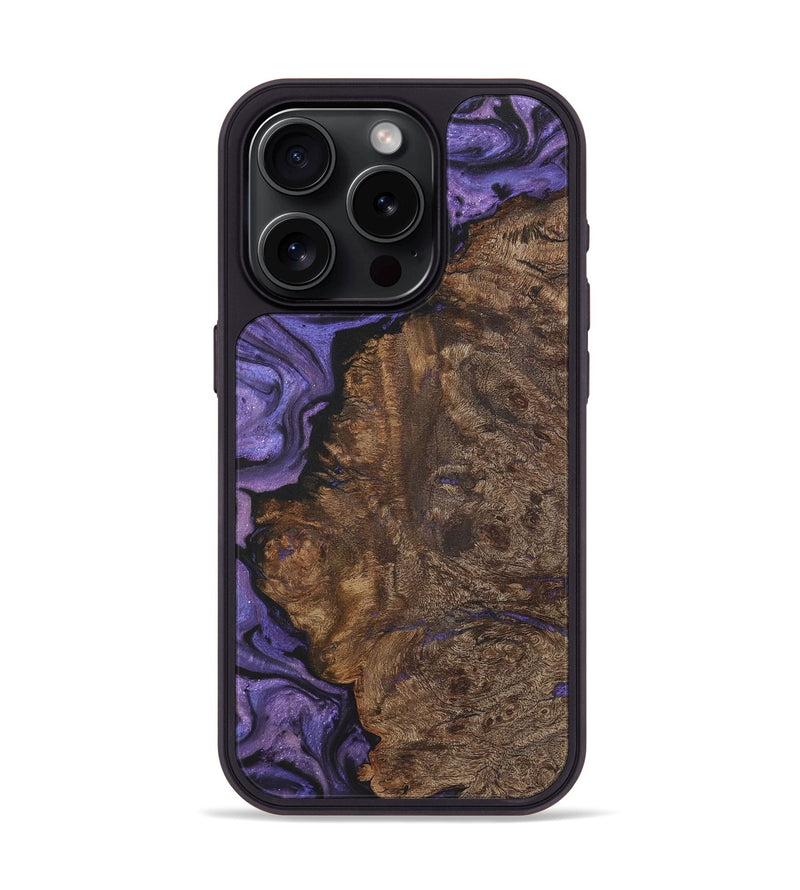 iPhone 15 Pro Wood+Resin Phone Case - Sawyer (Purple, 722077)