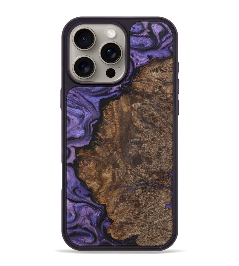 iPhone 16 Pro Max Wood+Resin Phone Case - Sawyer (Purple, 722077)