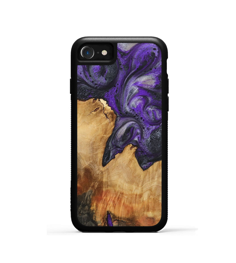 iPhone SE Wood+Resin Phone Case - Ira (Purple, 722078)