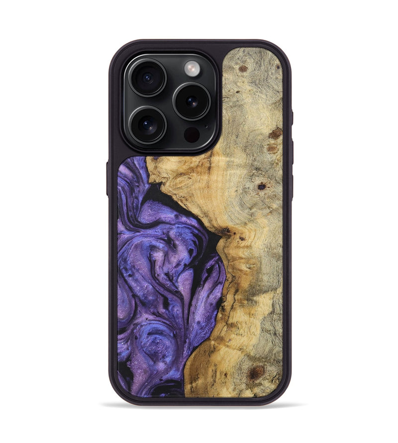 iPhone 15 Pro Wood+Resin Phone Case - Taryn (Purple, 722079)