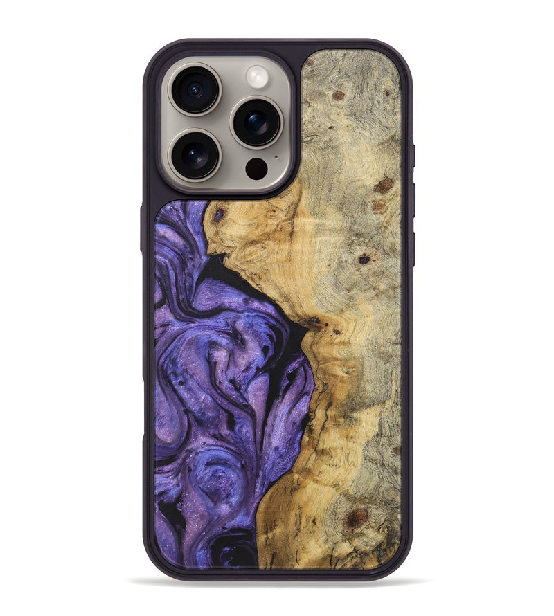 iPhone 16 Pro Max Wood+Resin Phone Case - Taryn (Purple, 722079)