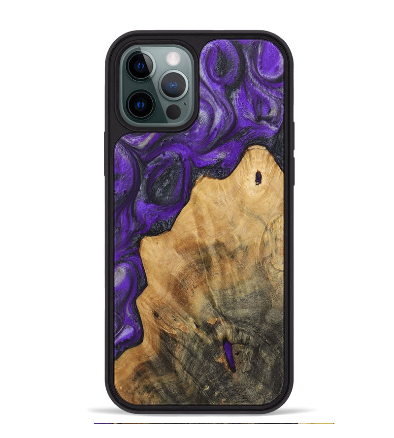 iPhone 12 Pro Max Wood+Resin Phone Case - Finn (Purple, 722080)