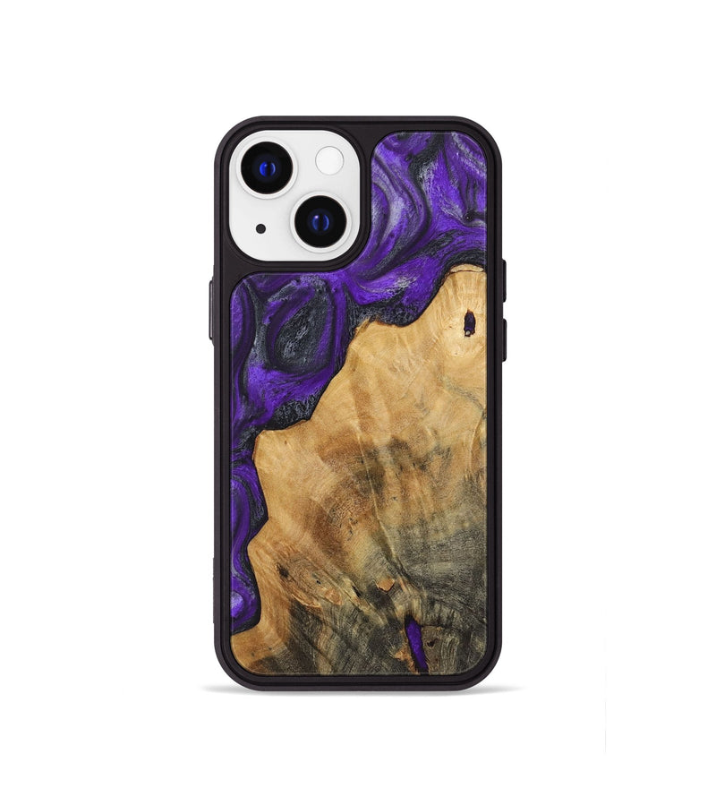 iPhone 13 mini Wood+Resin Phone Case - Finn (Purple, 722080)