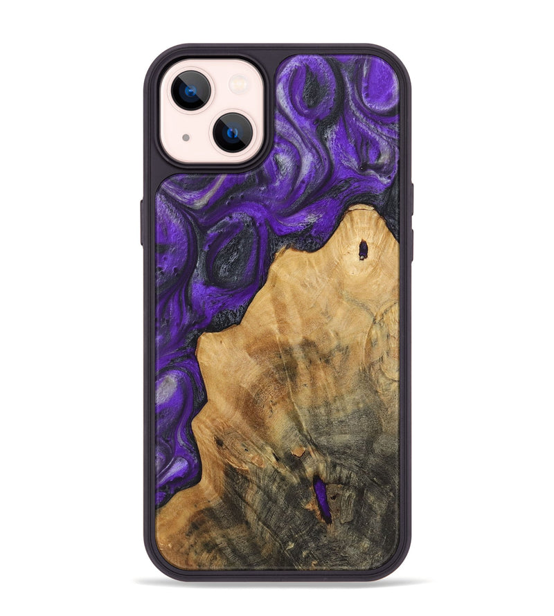 iPhone 14 Plus Wood+Resin Phone Case - Finn (Purple, 722080)