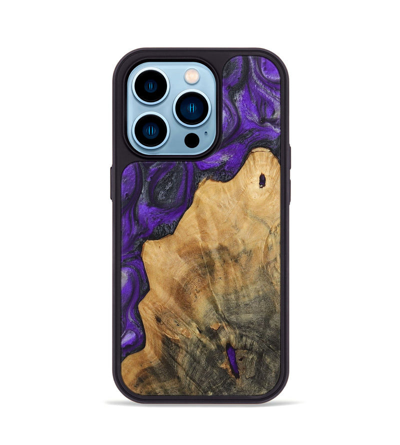 iPhone 14 Pro Wood+Resin Phone Case - Finn (Purple, 722080)