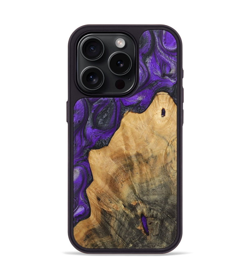 iPhone 15 Pro Wood+Resin Phone Case - Finn (Purple, 722080)