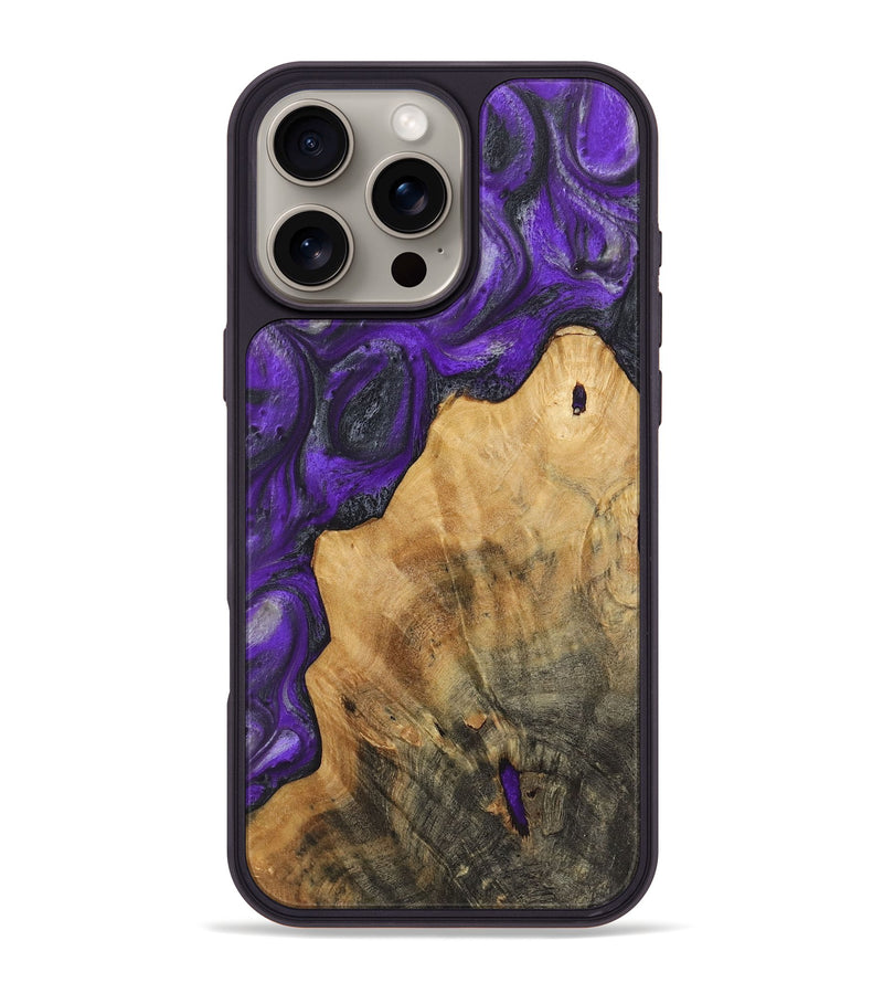 iPhone 16 Pro Max Wood+Resin Phone Case - Finn (Purple, 722080)