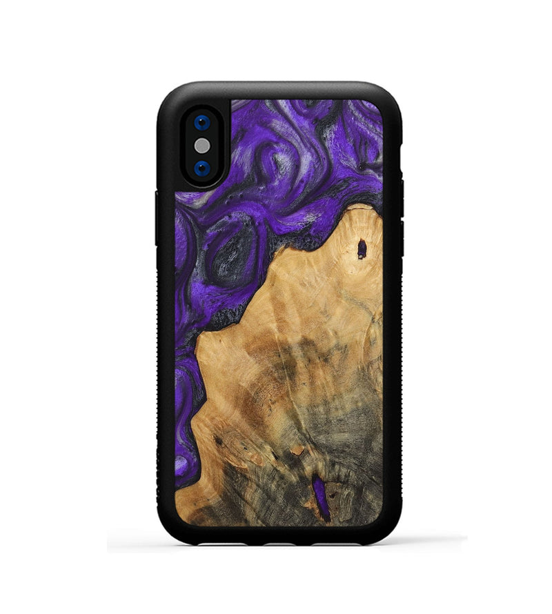 iPhone Xs Wood+Resin Phone Case - Finn (Purple, 722080)