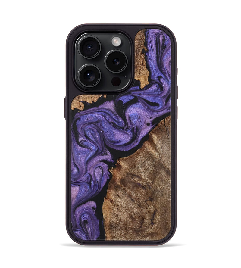 iPhone 15 Pro Wood+Resin Phone Case - Lucille (Purple, 722081)