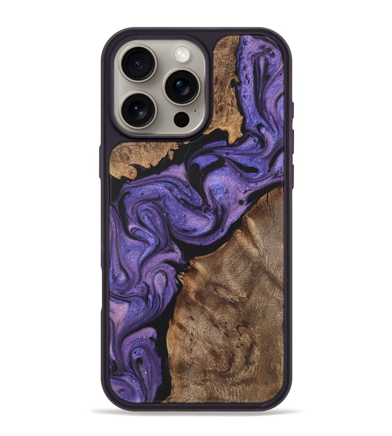 iPhone 16 Pro Max Wood+Resin Phone Case - Lucille (Purple, 722081)