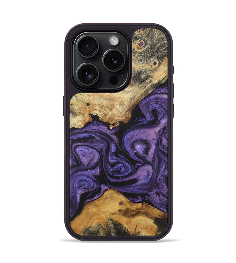 iPhone 15 Pro Wood+Resin Phone Case - Karissa (Purple, 722082)