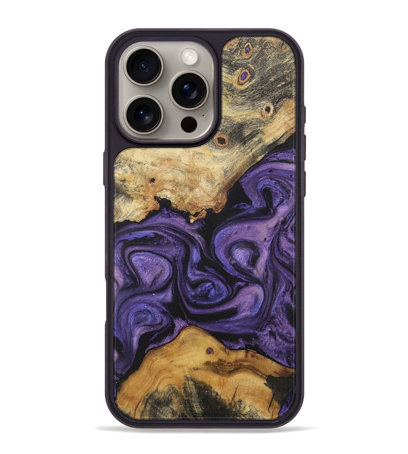 iPhone 16 Pro Max Wood+Resin Phone Case - Karissa (Purple, 722082)