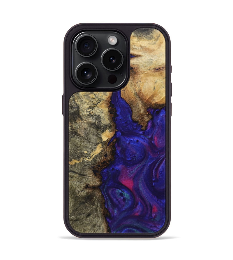 iPhone 15 Pro Wood+Resin Phone Case - Mindy (Purple, 722083)