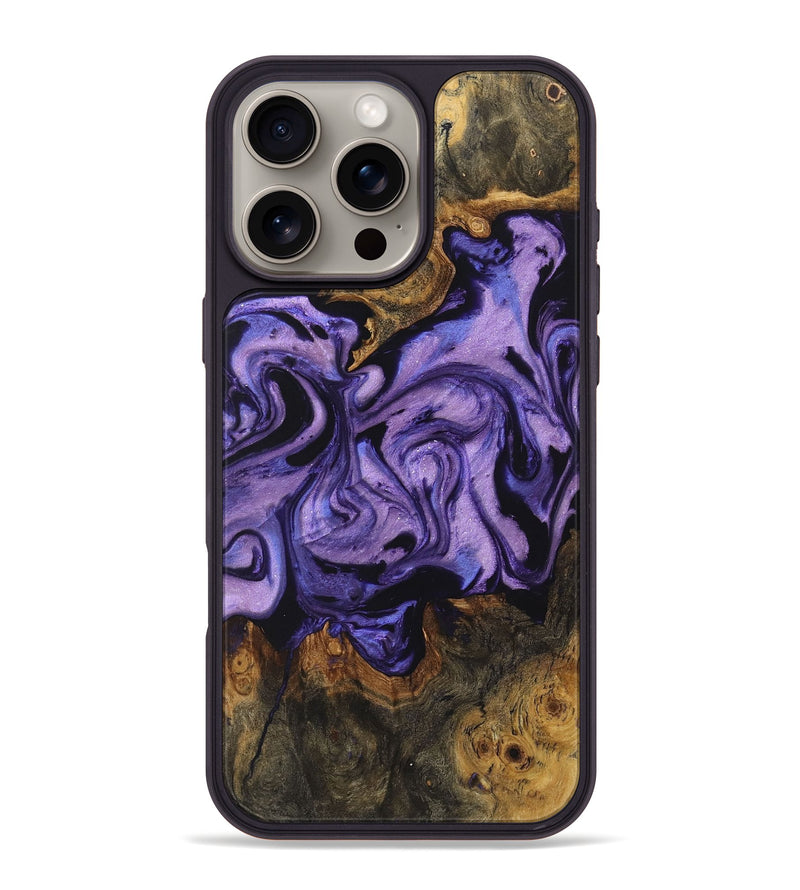 iPhone 16 Pro Max Wood+Resin Phone Case - Jim (Purple, 722084)