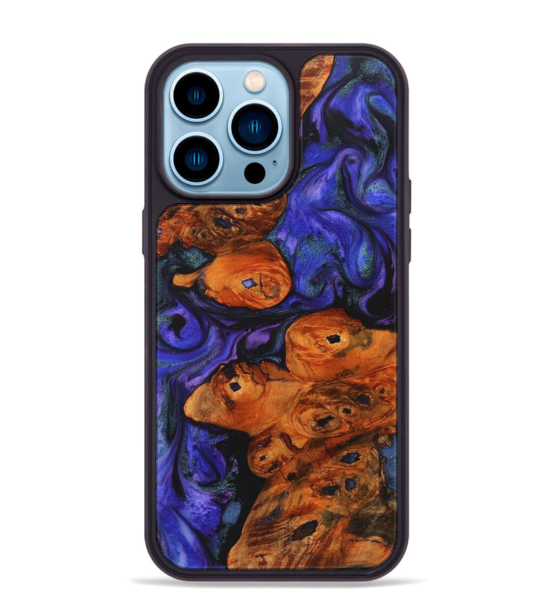 iPhone 14 Pro Max Wood+Resin Phone Case - Gillian (Purple, 722085)