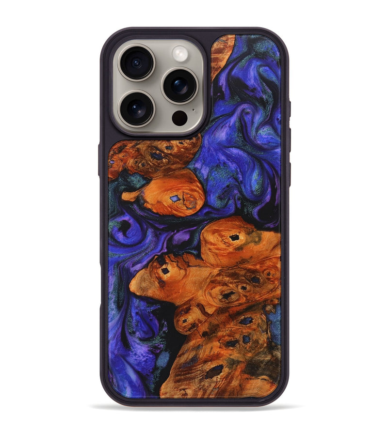 iPhone 16 Pro Max Wood+Resin Phone Case - Gillian (Purple, 722085)