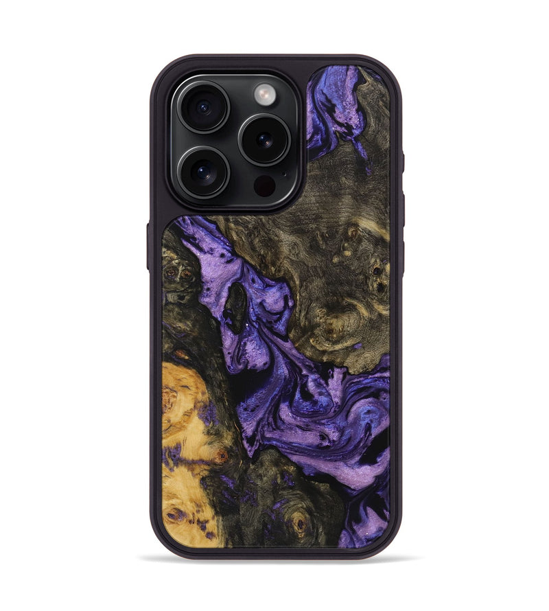 iPhone 15 Pro Wood+Resin Phone Case - Amora (Purple, 722086)