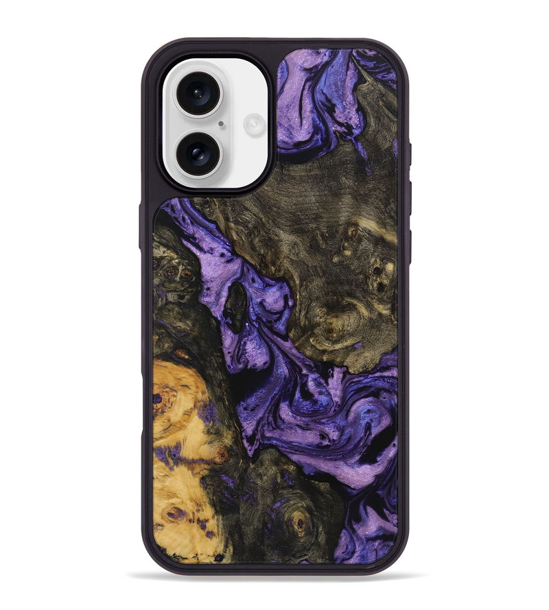 iPhone 16 Plus Wood+Resin Phone Case - Amora (Purple, 722086)