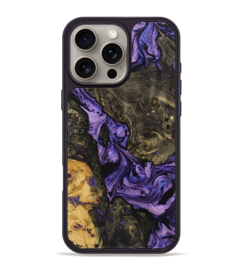 iPhone 16 Pro Max Wood+Resin Phone Case - Amora (Purple, 722086)