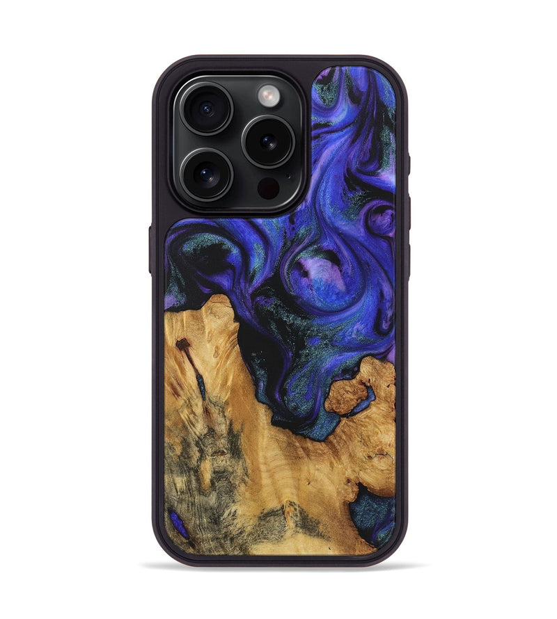 iPhone 15 Pro Wood+Resin Phone Case - Margot (Purple, 722087)