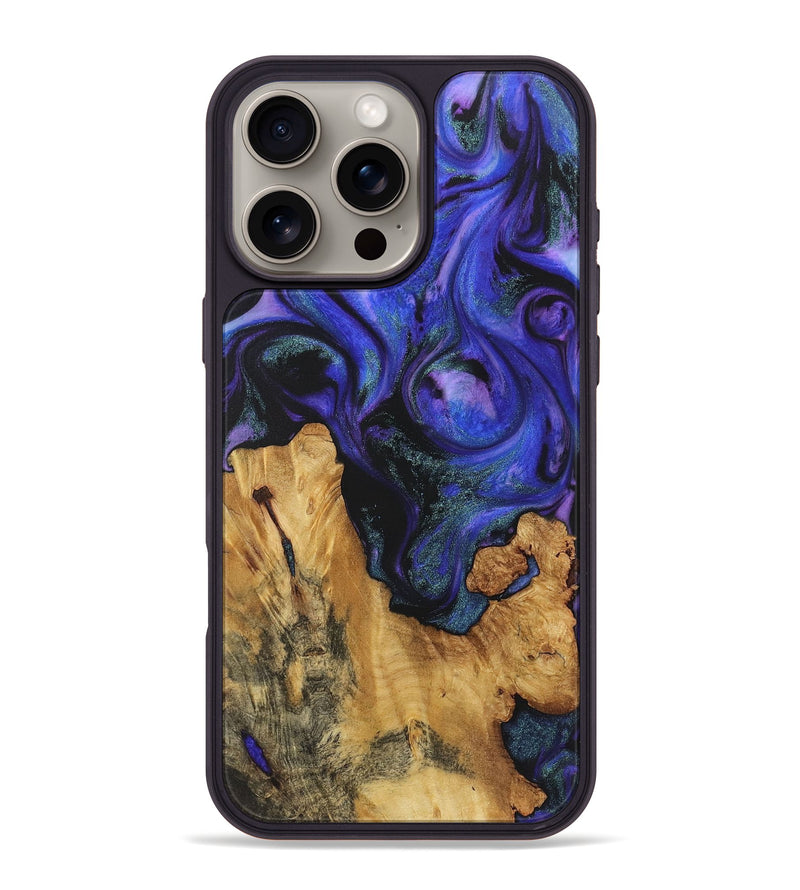 iPhone 16 Pro Max Wood+Resin Phone Case - Margot (Purple, 722087)