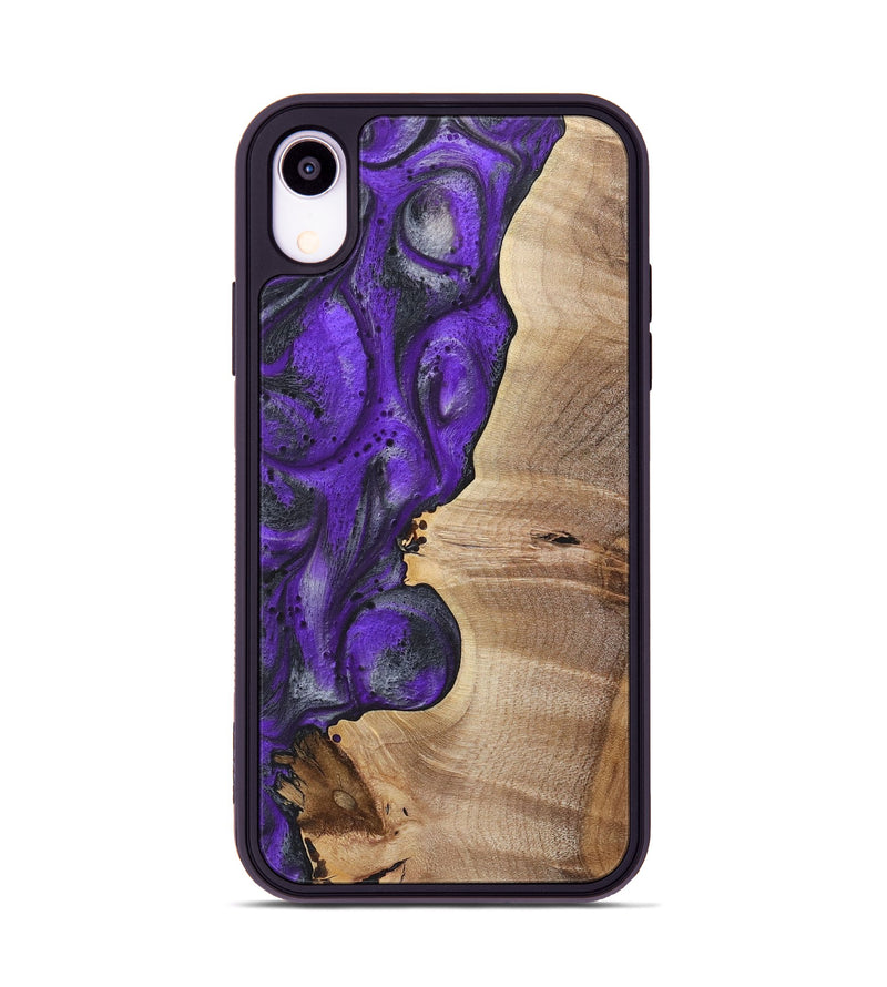 iPhone Xr Wood+Resin Phone Case - Madalyn (Purple, 722089)