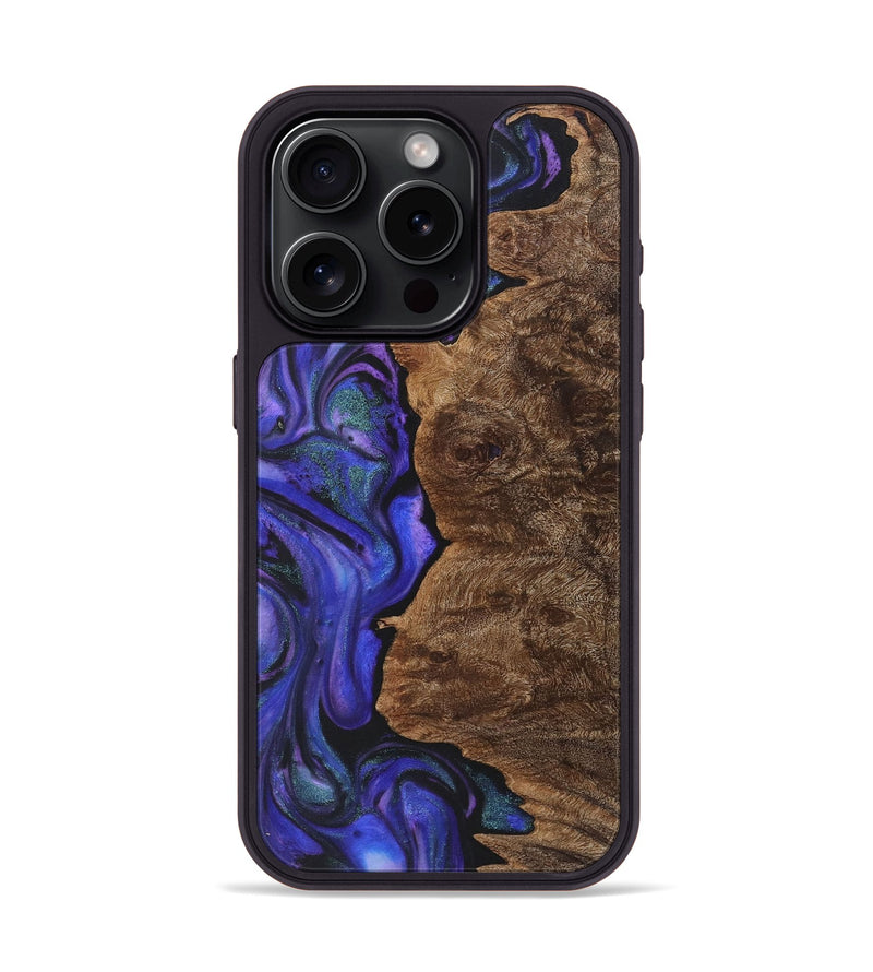 iPhone 15 Pro Wood+Resin Phone Case - Nicole (Purple, 722091)