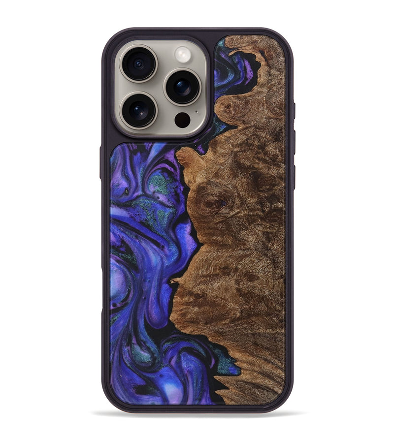 iPhone 16 Pro Max Wood+Resin Phone Case - Nicole (Purple, 722091)