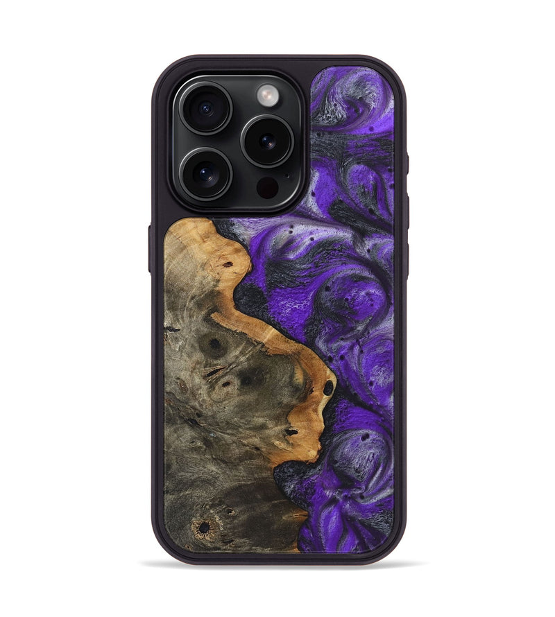 iPhone 15 Pro Wood+Resin Phone Case - Kaden (Purple, 722093)