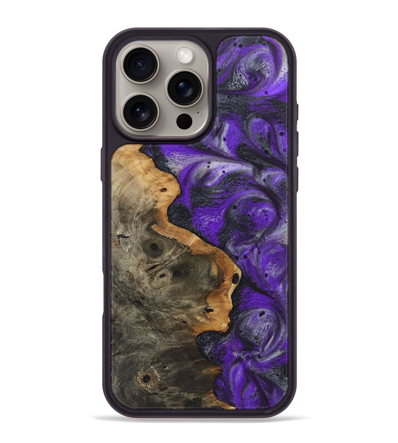 iPhone 16 Pro Max Wood+Resin Phone Case - Kaden (Purple, 722093)