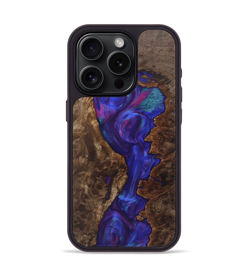 iPhone 15 Pro Wood+Resin Phone Case - Denzel (Purple, 722094)