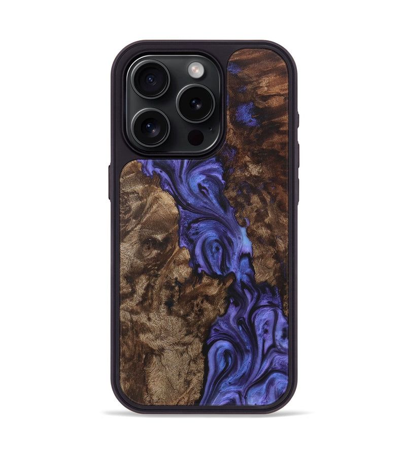 iPhone 15 Pro Wood+Resin Phone Case - Zara (Purple, 722095)