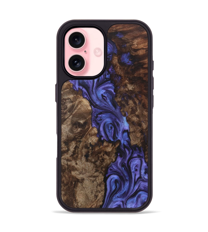 iPhone 16 Wood+Resin Phone Case - Zara (Purple, 722095)