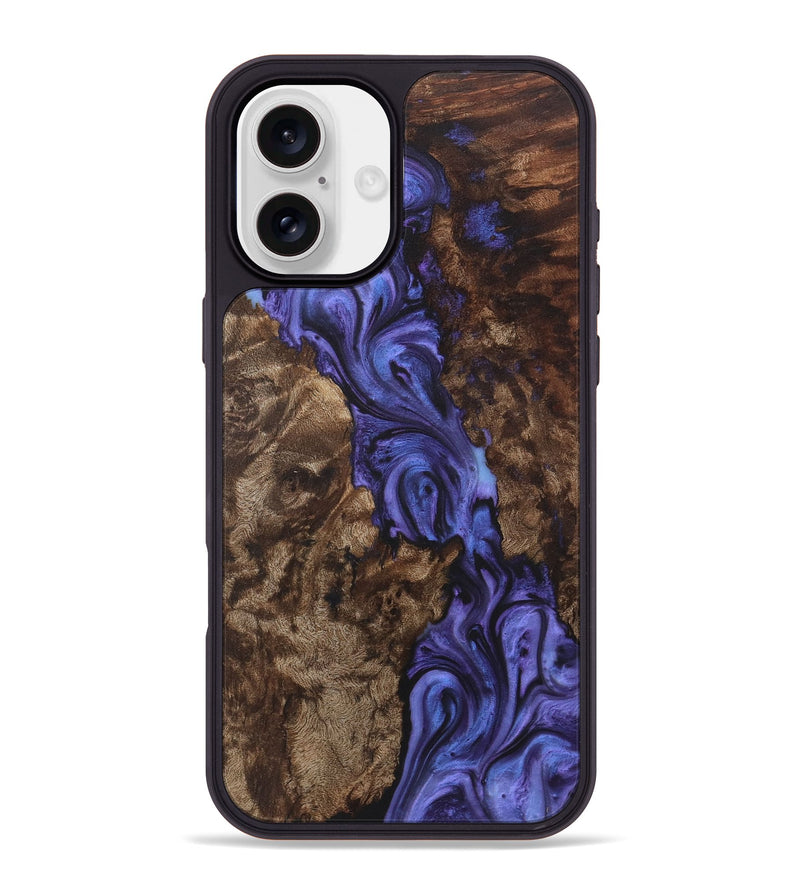 iPhone 16 Plus Wood+Resin Phone Case - Zara (Purple, 722095)