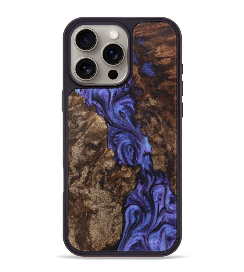 iPhone 16 Pro Max Wood+Resin Phone Case - Zara (Purple, 722095)