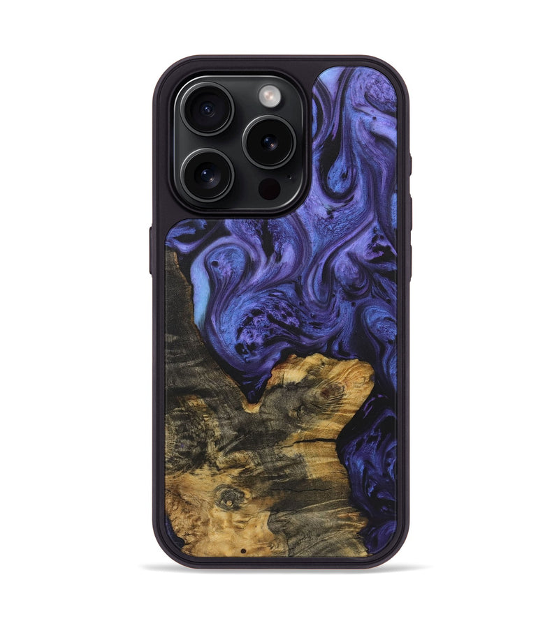 iPhone 15 Pro Wood+Resin Phone Case - Ari (Purple, 722096)