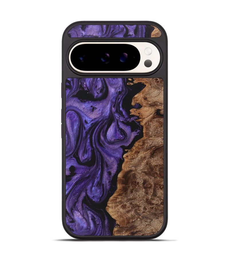 Pixel 9 Wood+Resin Phone Case - Chelsie (Purple, 722100)