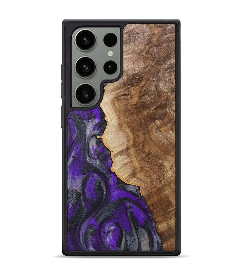 Galaxy S24 Ultra Wood+Resin Phone Case - Hazel (Purple, 722101)